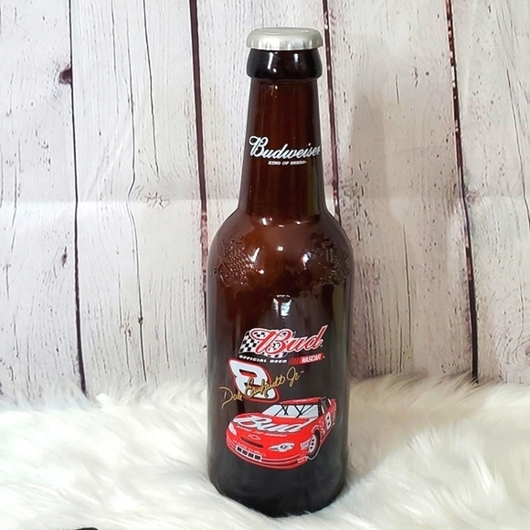 Y2K Budweiser Official Merchandise 15" Glass Nascar Dale Earnhardt Beer Bottle - Picture 1 of 11